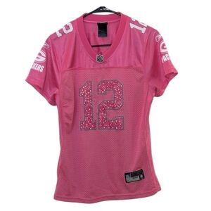NFL Green Bay Packers Aaron Rodger’s #12 Pink Reebok Jersey. Size L Kids/Juniors